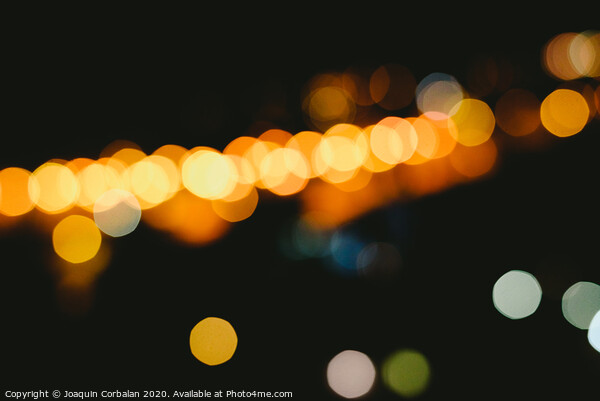 bokeh light defocused blurred background, colorful night lights with black background Picture Board by Joaquin Corbalan