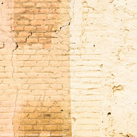 Buy canvas prints of Texture of a brick wall painted in orange tones, ideal for background with space for free text. by Joaquin Corbalan