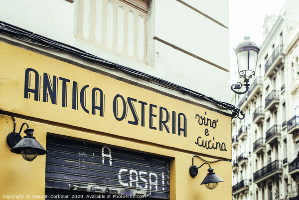  Italian restaurant specializing in oysters and seafood, in the Valencian district of Ruzafa. Picture Board by Joaquin Corbalan