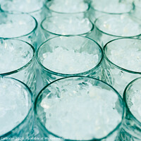 Buy canvas prints of Pattern of glasses with ice ready to prepare a cocktail with refreshing background. by Joaquin Corbalan