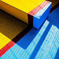 Buy canvas prints of Painted asphalt of bright colors as artistic background. by Joaquin Corbalan