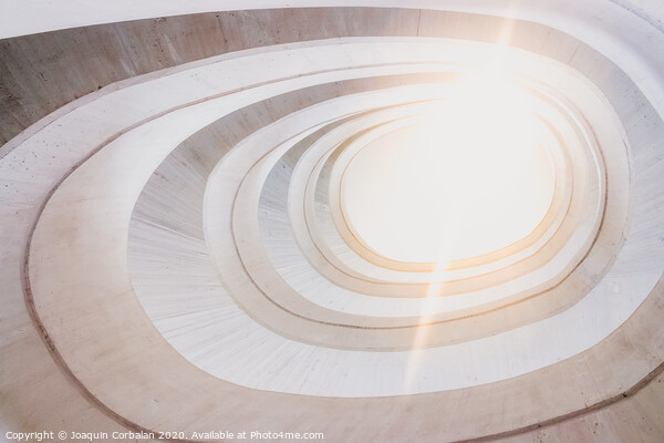 Circular concrete construction, abstract geometry background of light and bright tones. Picture Board by Joaquin Corbalan