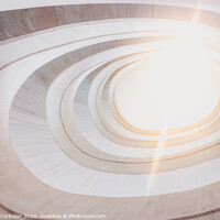 Buy canvas prints of Circular concrete construction, abstract geometry background of light and bright tones. by Joaquin Corbalan