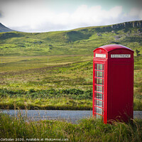 Buy canvas prints of Typical red English telephone box in a rural area near a road. by Joaquin Corbalan