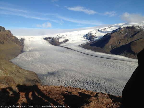 Glacier seen from the top of the mountain. Picture Board by Joaquin Corbalan