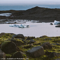 Buy canvas prints of Large blocks of broken ice from an Icelandic glacier. by Joaquin Corbalan