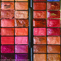 Buy canvas prints of Makeup palette with multiple colors. by Joaquin Corbalan