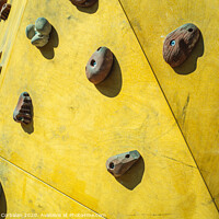 Buy canvas prints of Detail of the wall of an outdoor climbing wall to practice climbing by Joaquin Corbalan