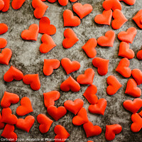 Buy canvas prints of Background of red romantic hearts to usar on Valentine's Day by Joaquin Corbalan
