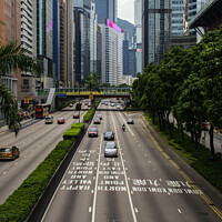 Buy canvas prints of  One of the main roads of the Chinese city with light traffic. by Joaquin Corbalan