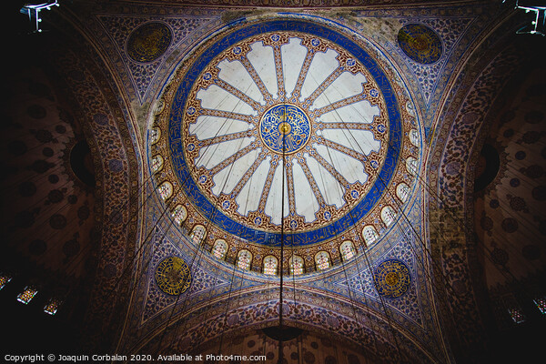  Detail of the decorations of the interior of the Blue Mosque, in Istanbul Picture Board by Joaquin Corbalan