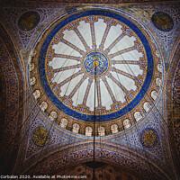 Buy canvas prints of  Detail of the decorations of the interior of the Blue Mosque, in Istanbul by Joaquin Corbalan
