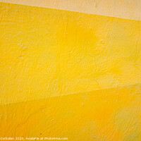 Buy canvas prints of A wall painted with lines of various colors, yellow and orange tones. by Joaquin Corbalan