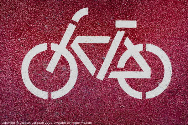 Symbol of a bicycle indicating a bike lane to pedal safely. Picture Board by Joaquin Corbalan