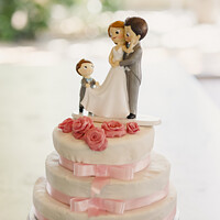 Buy canvas prints of Desserts and wedding cake with very sweet cupcakes at an event. by Joaquin Corbalan