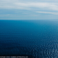 Buy canvas prints of Calm blue sea without waves seen from a cliff with room for text by Joaquin Corbalan
