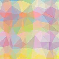 Buy canvas prints of Gradient background with mosaic shape of triangular and square cells of various colors ideal for modern technology backgrounds. by Joaquin Corbalan