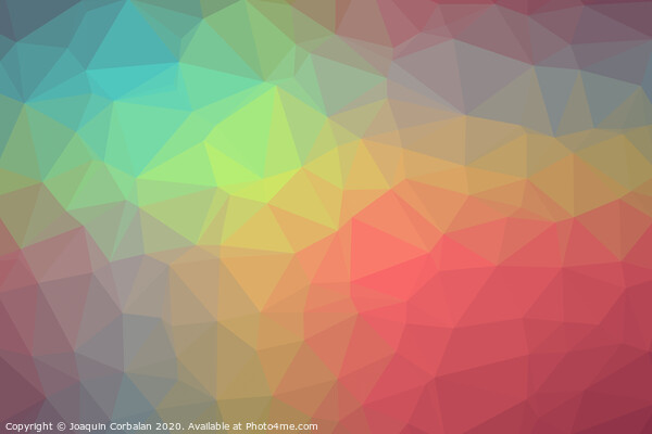 Gradient background with mosaic shape of triangular and square cells of various colors ideal for modern technology backgrounds. Picture Board by Joaquin Corbalan