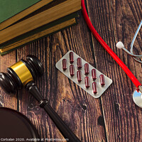 Buy canvas prints of Gavel as a symbol of medical justice, applied by doctor judges. by Joaquin Corbalan
