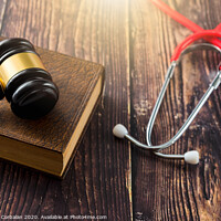 Buy canvas prints of Gavel as a symbol of medical justice, applied by doctor judges, trend in 2020. by Joaquin Corbalan