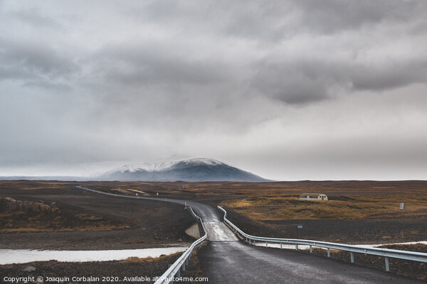 Icelandic lonely road in wild territory with no one in sight Picture Board by Joaquin Corbalan