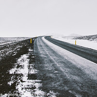 Buy canvas prints of Road trip secondary with snow without anyone driving through Iceland by Joaquin Corbalan