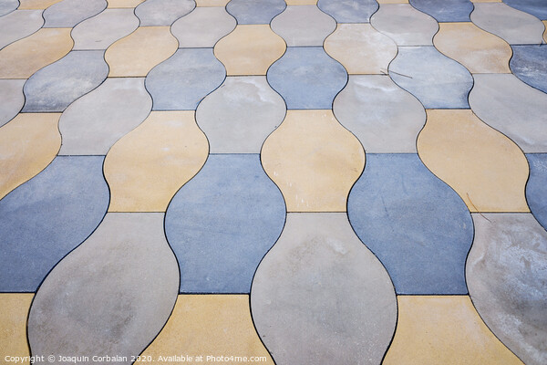 Urban background, floor with tiles of rounded shapes and earth colors. Picture Board by Joaquin Corbalan