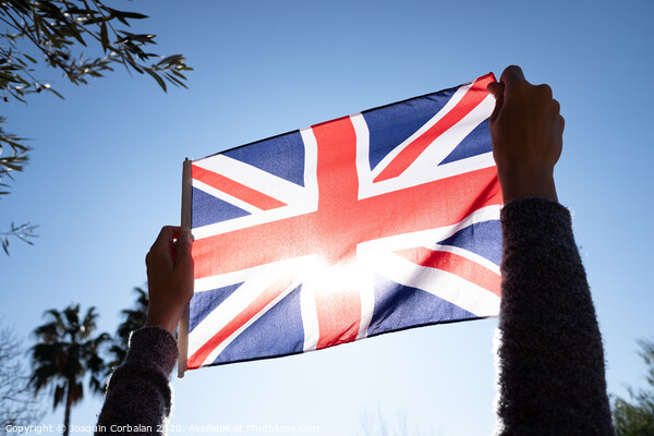 Symbolic protest against United Kingdom by mistreating its national flag. Picture Board by Joaquin Corbalan