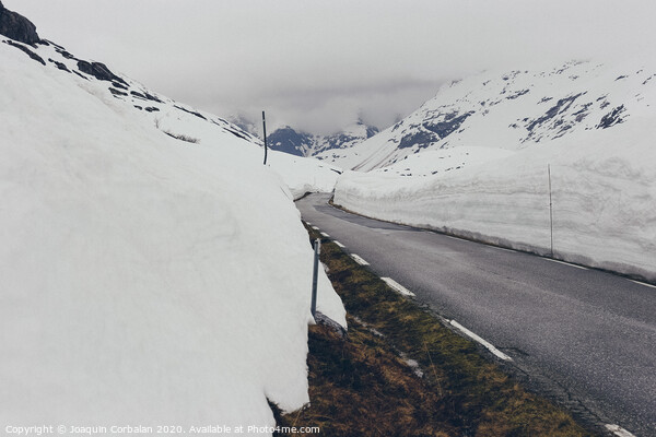 snowy road with ice Picture Board by Joaquin Corbalan