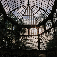 Buy canvas prints of Interior of the Crystal Palace in Madrid, a must for tourists. by Joaquin Corbalan