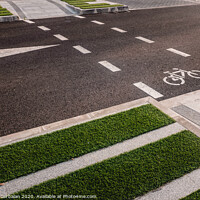 Buy canvas prints of Design of new integrated bike lanes in a pedestrian friendly environment by Joaquin Corbalan