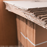 Buy canvas prints of New unused cardboard boxes made from recycled material. by Joaquin Corbalan
