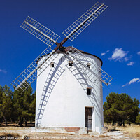 Buy canvas prints of Traditional windmill of La Mancha, in Spain, protagonist of the famous novel Don Quixote. by Joaquin Corbalan