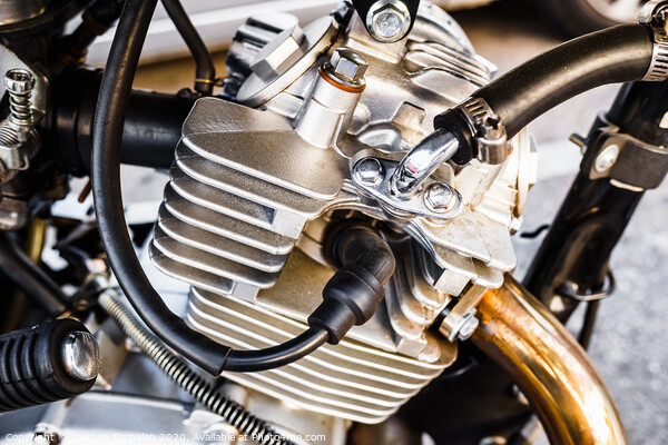 Detail of the gasoline engine of a motorcycle. Picture Board by Joaquin Corbalan