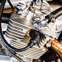 Buy canvas prints of Detail of the gasoline engine of a motorcycle. by Joaquin Corbalan