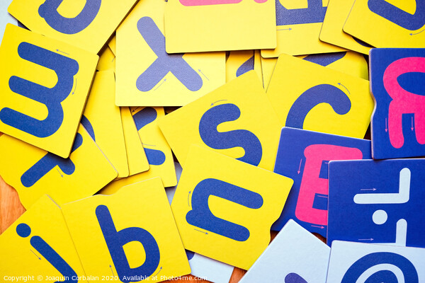 Educational cards for children with letters in a school. Picture Board by Joaquin Corbalan