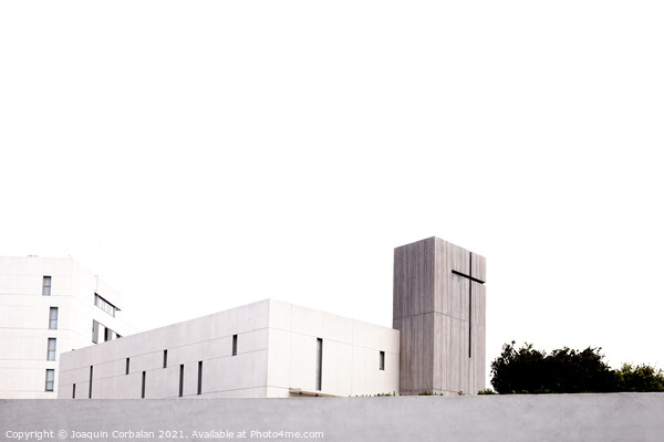 Modern monastery of recent construction, isolated with high conc Picture Board by Joaquin Corbalan