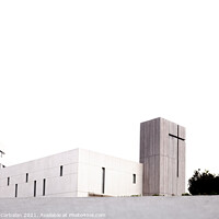 Buy canvas prints of Modern monastery of recent construction, isolated with high conc by Joaquin Corbalan