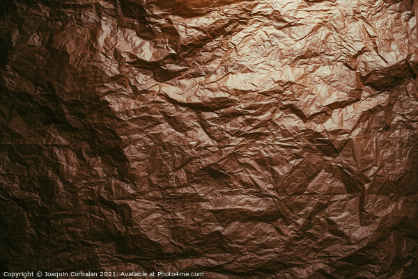 Crumpled and expanded paper with natural texture of reddish tone Picture Board by Joaquin Corbalan