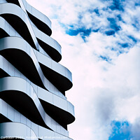 Buy canvas prints of Residential building with a futuristic and minimalist design wit by Joaquin Corbalan