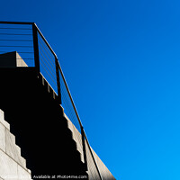 Buy canvas prints of A stone  staircase of modern design, with lots of copy space on  by Joaquin Corbalan