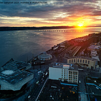 Buy canvas prints of Sunset over the River Tay, Dundee by Myles Campbell