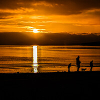 Buy canvas prints of Golden sunset over scapa  by Myles Campbell