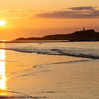 Buy canvas prints of Sunset over Fidra Island North Berwick by Richard Newton