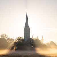 Buy canvas prints of Misty morning in Salisbury by Richard Newton