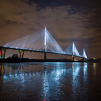 Buy canvas prints of Queensferry Crossing at Night by Richard Newton