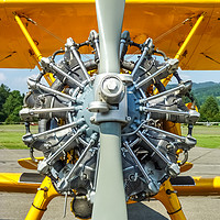 Buy canvas prints of Stearman Aircraft Engine   by Mike C.S.