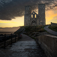 Buy canvas prints of Reculver towers Roman fort Sunrise by Lubos Fecenko