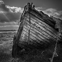 Buy canvas prints of Forgotten boat at Mistley by louise stanley