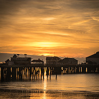 Buy canvas prints of Sunrise over Clacton-on-Sea pier by louise stanley